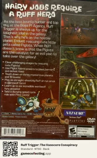 Ruff Trigger: The Vanocore Conspiracy PlayStation 2, NTSC box back