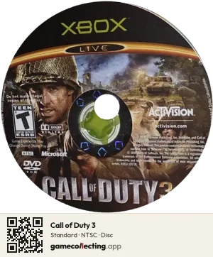 Call of Duty 3 Xbox, NTSC disc