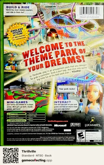 Thrillville Xbox, NTSC box back