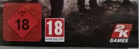 Mafia II, the PEGI square on its front