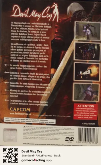 Devil May Cry PlayStation 2, France box back