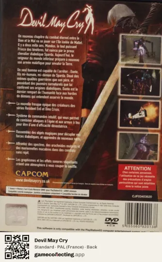 Devil May Cry PlayStation 2, France box back