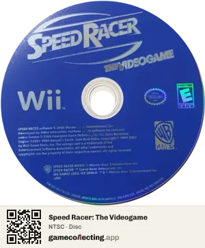 Speed Racer: The Videogame Nintendo Wii, NTSC disc