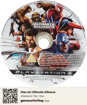 Marvel: Ultimate Alliance PlayStation 3, PAL disc