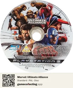 Marvel: Ultimate Alliance PlayStation 3, PAL disc