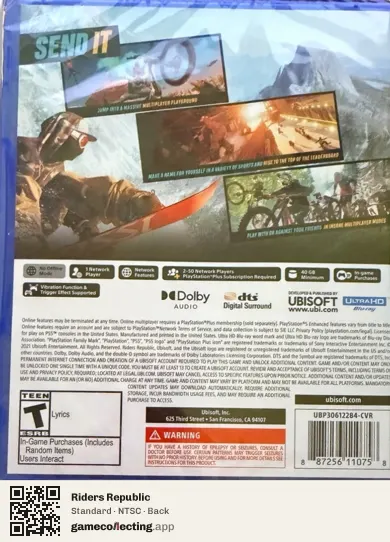 Riders Republic PlayStation 5, NTSC box back