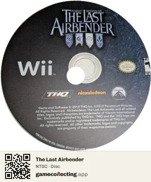 The Last Airbender Nintendo Wii, NTSC disc