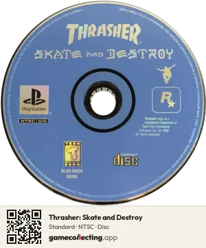 Thrasher: Skate and Destroy PlayStation, NTSC disc