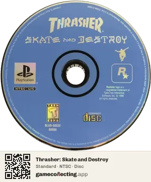 Thrasher: Skate and Destroy PlayStation, NTSC disc