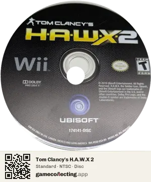 Tom Clancy's H.A.W.X 2 Nintendo Wii, NTSC disc