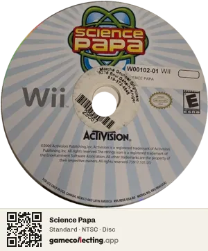 Science Papa Nintendo Wii, NTSC disc