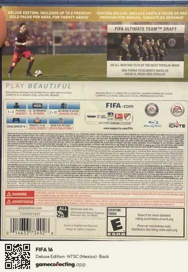 FIFA 16 PlayStation 4, Mexico box back