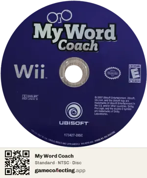 My Word Coach Nintendo Wii, NTSC disc