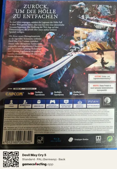 Devil May Cry 5 PlayStation 4, Germany box back