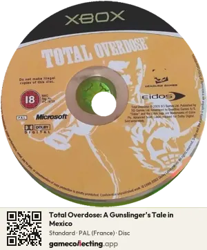 Total Overdose: A Gunslinger's Tale in Mexico Xbox, PAL disc