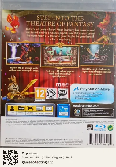 Puppeteer PlayStation 3, United Kingdom box back
