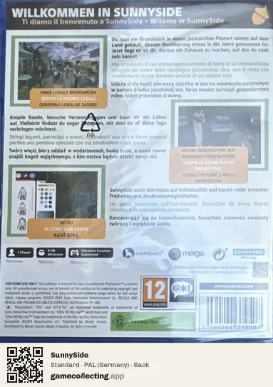 SunnySide PlayStation 5, Germany box back