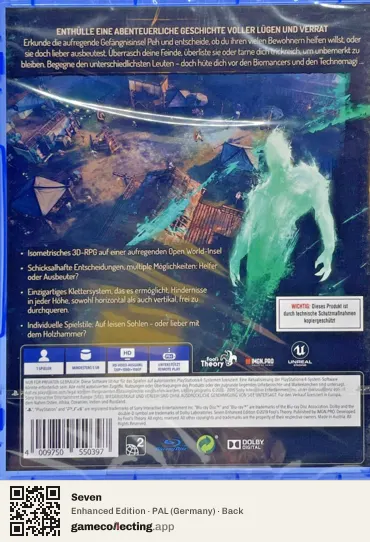 Seven PlayStation 4, Germany box back