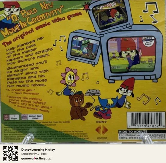 Disney Learning Mickey PlayStation, PAL box back