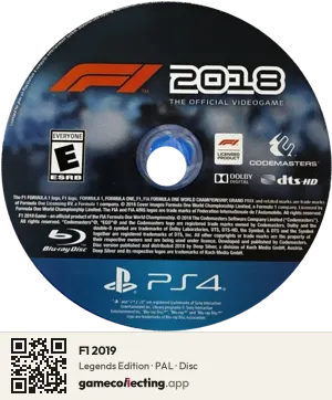 F1 2019 PlayStation 4, PAL disc