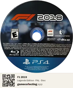 F1 2019 PlayStation 4, PAL disc
