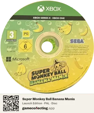 Super Monkey Ball Banana Mania Xbox Series X, PAL disc