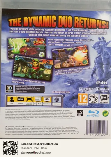 Jak and Daxter Collection PlayStation 3, PAL box back