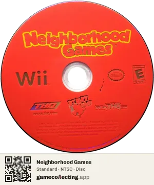 Neighborhood Games Nintendo Wii, NTSC disc