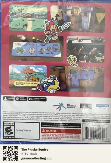The Plucky Squire PlayStation 5, NTSC box back