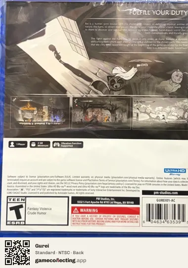 Gurei PlayStation 5, NTSC box back