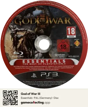 God of War III PlayStation 3, PAL disc