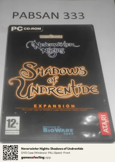 Neverwinter Nights: Shadows of Undrentide Computer, Spain box front