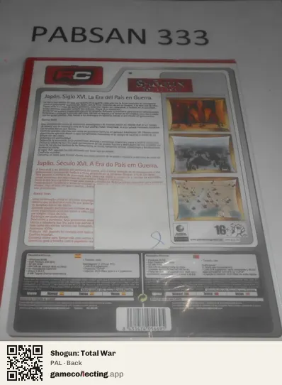Shogun: Total War Computer, PAL box back