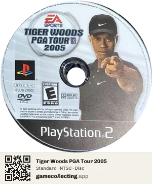 Tiger Woods PGA Tour 2005 PlayStation 2, NTSC disc