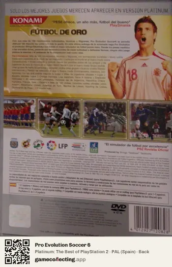 Pro Evolution Soccer 6 PlayStation 2, Spain box back