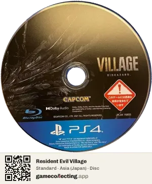 Resident Evil Village PlayStation 4, Asia disc