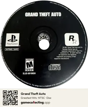 Grand Theft Auto PlayStation, NTSC disc