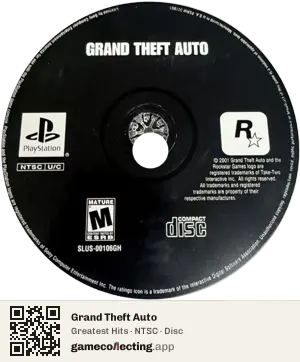 Grand Theft Auto PlayStation, NTSC disc