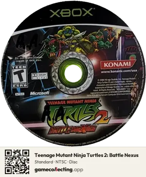 Teenage Mutant Ninja Turtles 2: Battle Nexus Xbox, NTSC disc