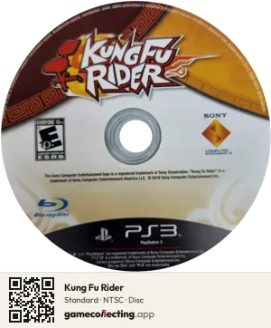 Kung Fu Rider PlayStation 3, NTSC disc
