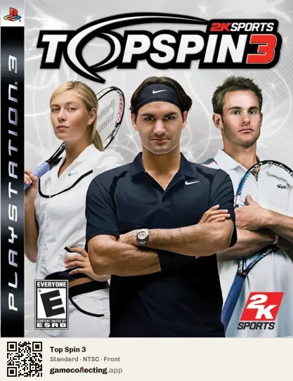Top Spin 3 PlayStation 3, NTSC box front