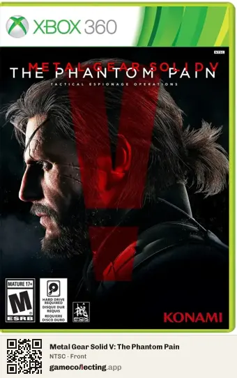 Metal Gear Solid V: The Phantom Pain Xbox 360, NTSC box front