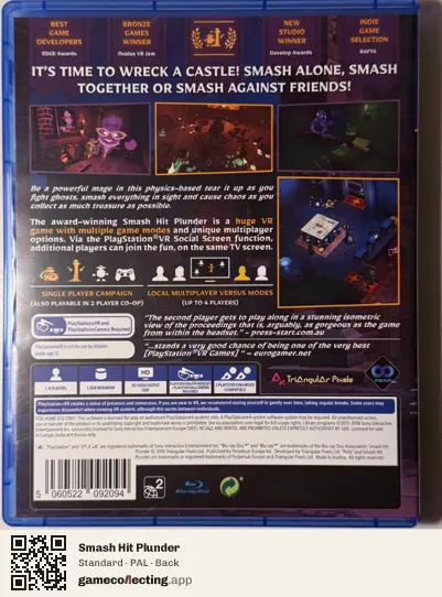 Smash Hit Plunder PlayStation 4, PAL box back