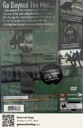Reservoir Dogs PlayStation 2, NTSC box back