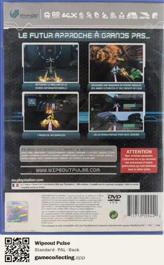 Wipeout Pulse PlayStation 2, PAL box back