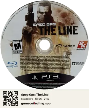 Spec Ops: The Line PlayStation 3, NTSC disc