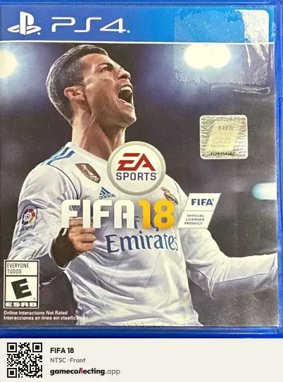 FIFA 18 PlayStation 4, NTSC box front