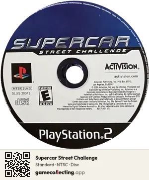 Supercar Street Challenge PlayStation 2, NTSC disc