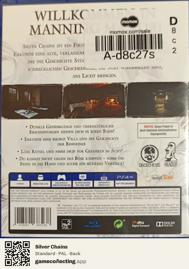 Silver Chains PlayStation 4, PAL box back