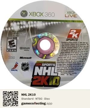 NHL 2K10 Xbox 360, NTSC disc